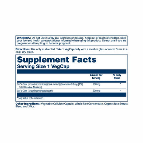Solaray, Cat's Claw Bark Extract, 200 mg, 30 Caps