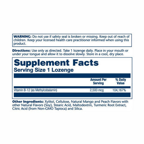 Solaray, Methyl B-12, Mango Peach 60 Lozenges Solaray