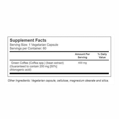 Solaray, Green Coffee Bean Extract, 400 mg, 60 Caps Solaray