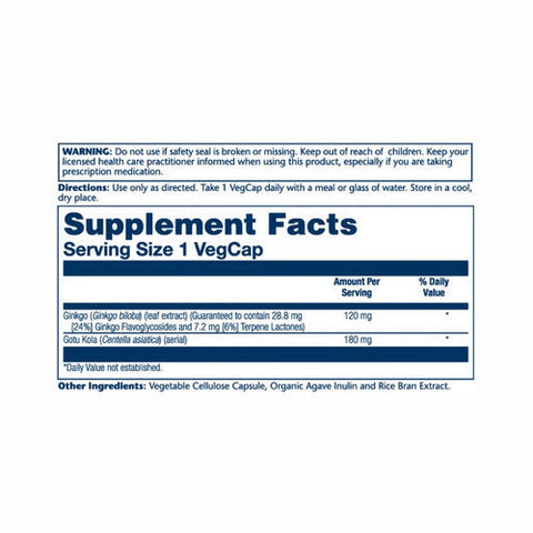 Solaray, Ginkgo Biloba Leaf Extract, 120 mg, 30 Caps Solaray