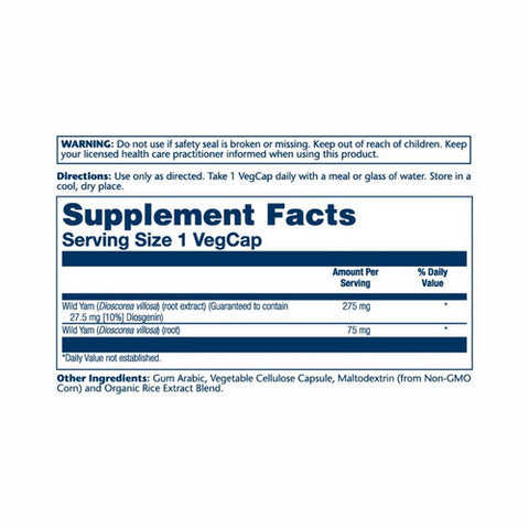 Solaray, Vital Extracts Wild Yam, 275 mg, 60 Caps
