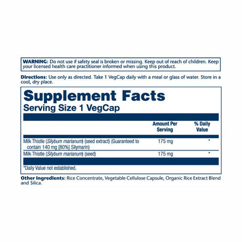 Solaray, Milk Thistle Seed Extract, 175 mg, 60 Caps