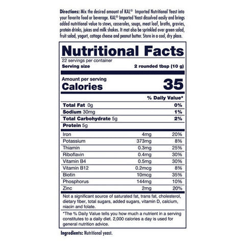Kal, Imported Fine Flakes Yeast, 14.8 oz Kal