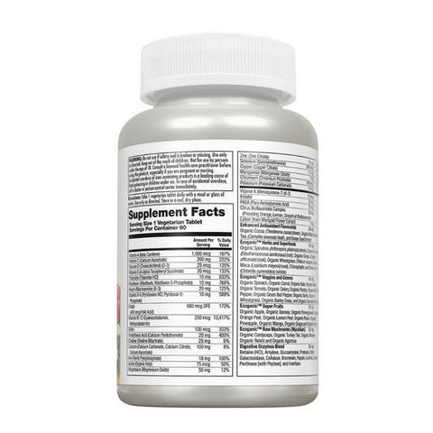 Kal, Enhanced Energy Whole Food Multivitamin, 60 Tabs Kal