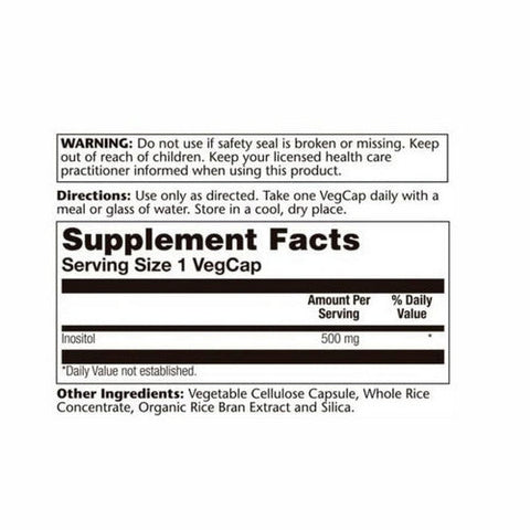 Solaray, Inositol, 500 mg, 100 Caps Solaray