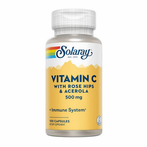Solaray, Vitamin C With Rose Hips & Acerola, 500 mg, 100 Caps