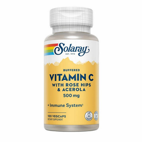 Solaray, Vitamin C Plus Rose Hips & Acerola, 500 mg, 100 Caps