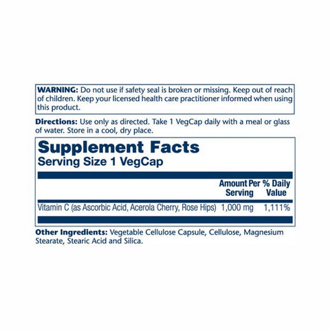 Solaray, Timed Release Vitamin C With Rose Hips And Acerola, 1,000 mg, 100 Caps