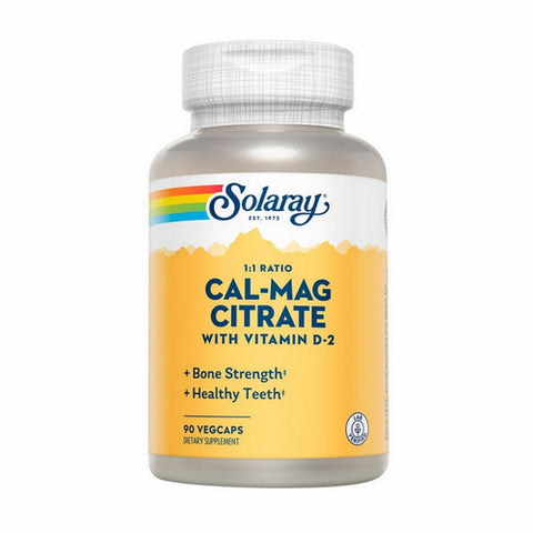Solaray, Cal-Mag Citrate With Vitamin D-2 1:1 Ratio, 90 Caps