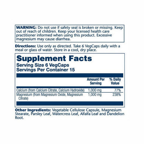 Solaray, Cal-Mag Citrate 1:1 Ratio, 90 Veg Caps Solaray