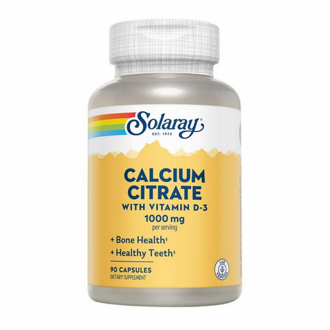 Solaray, Calcium Citrate With Vitamin D-3, 1000 mg, 90 Caps