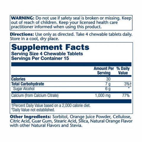 Solaray, Calcium Citrate Chewables Natural Orange, 1000 Mg, 60 Count Solaray