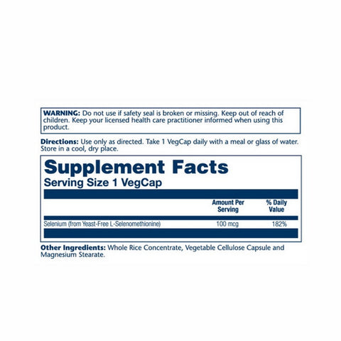 Solaray, Selenium, 100 mcg, 90 Caps