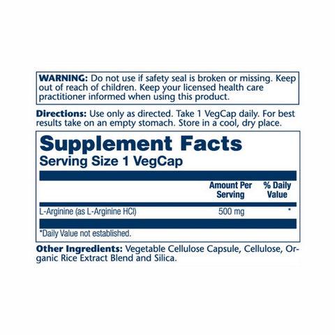 Solaray, L-Arginine, 500 mg, 100 Caps