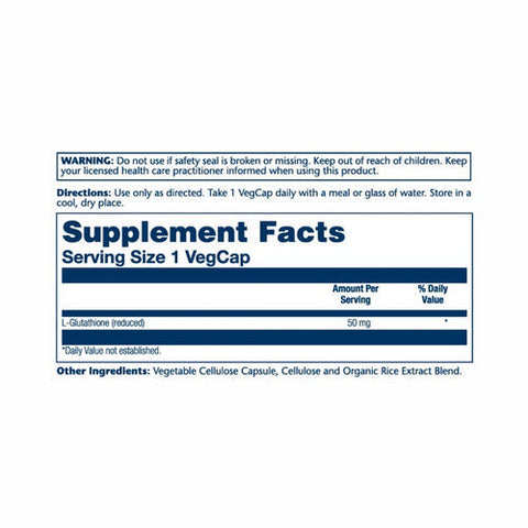 Solaray, L-Glutathione, 50 mg, 60 Caps Solaray