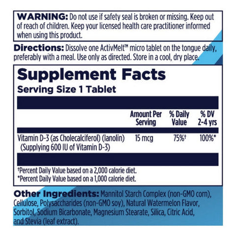 Kal, Vitamin D-Rex ActivMelt, Watermelon 120 Tabs Kal