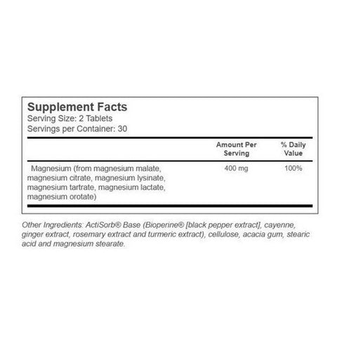 Kal, Magnesium Broad Spectrum, 400 Mg, 60 Tabs Kal