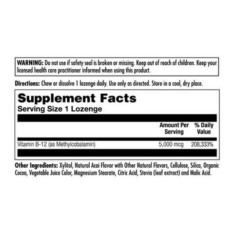 Kal, B-12 Methylcobalamin, 5,000 mcg, 60 Lozenges Kal