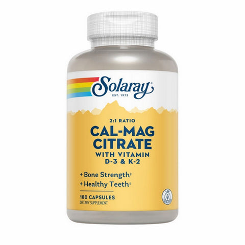Solaray, Calcium And Magnesium Citrate With Vitamins D 3 Plus K 2, 180 Caps