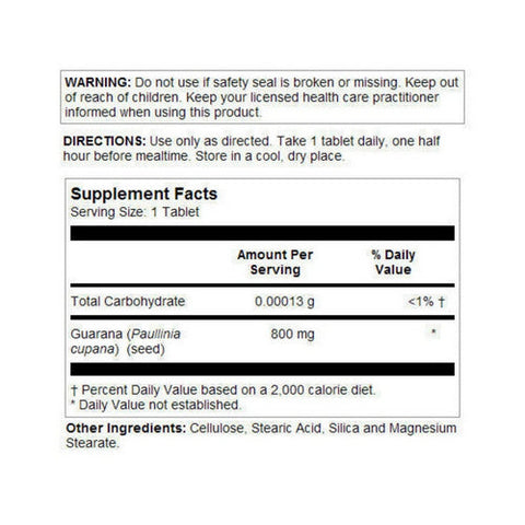 Kal, Guarana, 800 Mg, 120 Tabs Kal