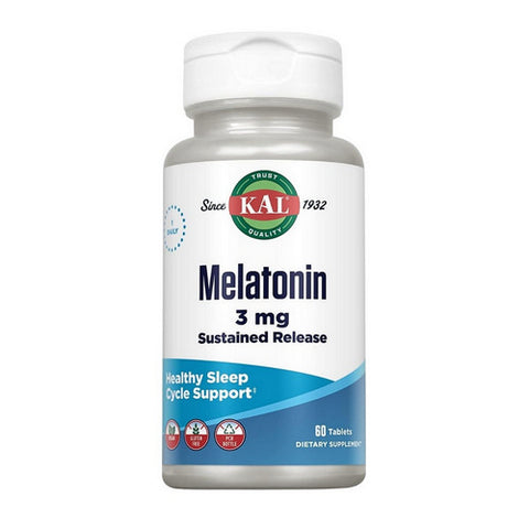 Kal, Melatonin SR, 3 mg, 60 Tabs