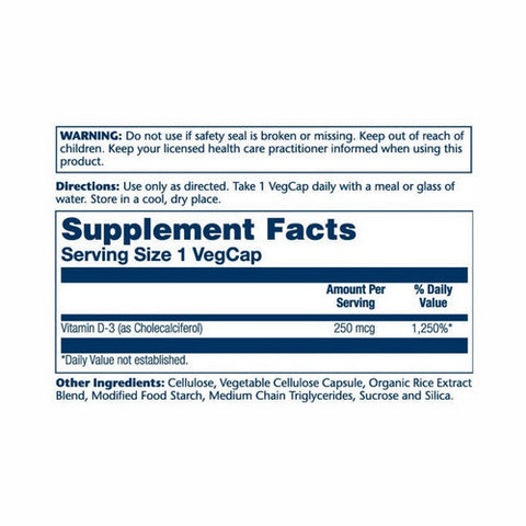 Solaray, Vitamin D-3, 400 IU, 60 Caps Solaray