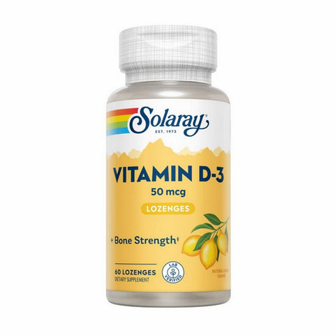 Solaray, Vitamin D-3, 2,000 IU, Lemon 60 Lozenges