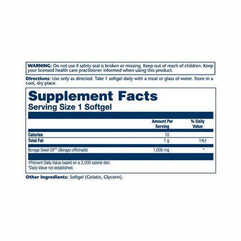 Solaray, Borage Seed Oil, 1,000 mg, 50 Softgels Solaray
