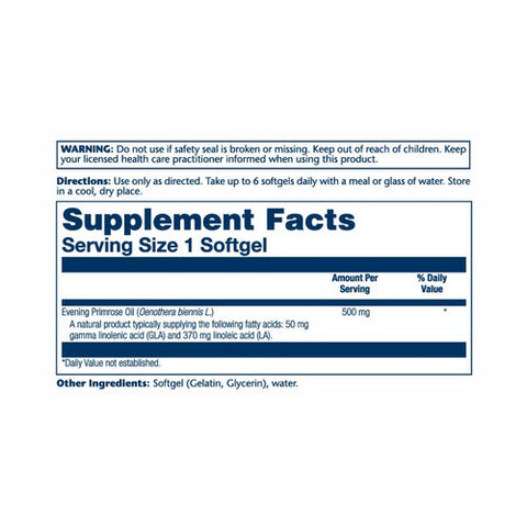 Solaray, Evening Primrose Oil, 500 mg, 90 Softgels
