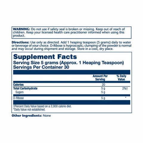 Solaray, D-Ribose Powder, 5,000 mg, 5.29 oz Solaray