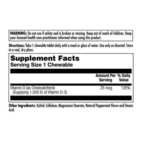 Kal, D-3 Chewable, 1,000 IU, 200 Chews Kal