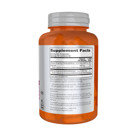 Now Foods, HMB, 500 mg, 120 Veg Capsules