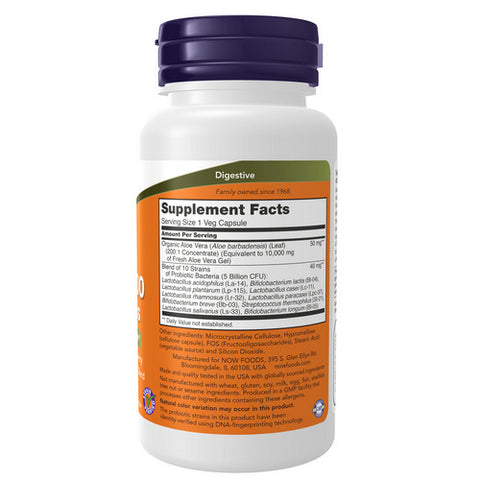 Now Foods, Aloe 10,000 & Probiotics, 60 Veg Capsules