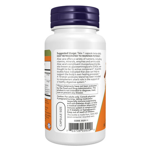 Now Foods, Aloe 10,000 & Probiotics, 60 Veg Capsules