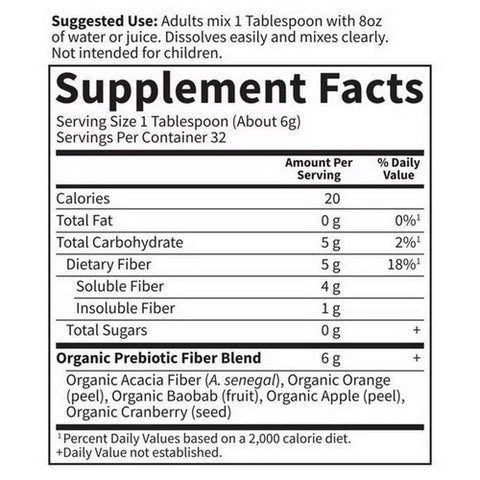 Garden of Life, Organic Fiber Clear Unflavored, 6.8 Oz