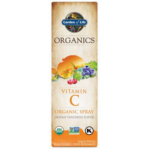 Garden of Life, Vitamin C Organic Spray Orange Tangerine Liquid, Orange-Tangerine 2 fl oz