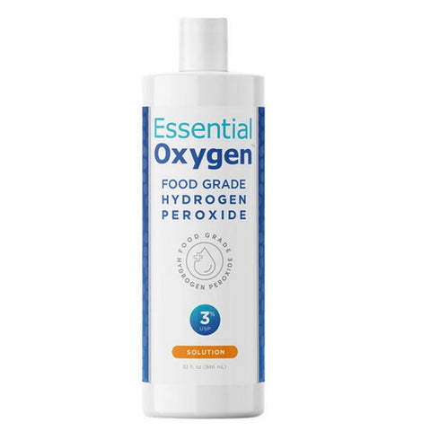 Essential Oxygen, Food Grade Hydrogen Peroxide 3% USP, 32 oz