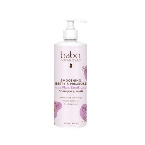 Babo Botanicals, Smoothing Shampoo & Wash, Berry & Primrose Oil 16 oz