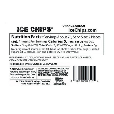 Ice Chips Candy, Hand Crafted Candy Tin Orange Cream, Orange Cream 1.76 oz