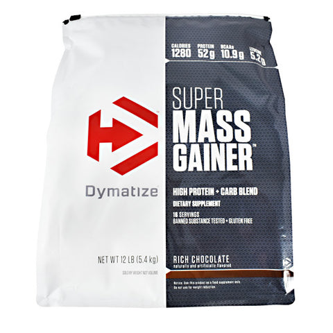 Dymatize, Super Mass Gainer, Rich Chocolate 12 lbs