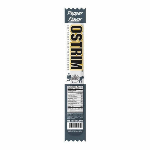 Ostrim Natural, High Protein Beef And Ostrich Pepper Snack Sticks, 1.5 Oz Ostrim Natural