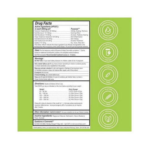 Loma Lux, Eczema Pill Chew Quic Dissolve, 60 Count Loma Lux