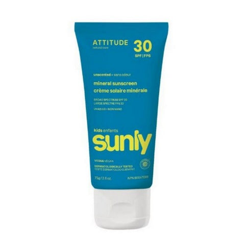 Attitude, 100% Mineral Sunscreen SPF30, Fragrance Free 2.6 Oz