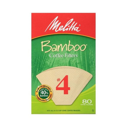 Melitta, Coffee Filter, Bamboo Brown No4 80PC