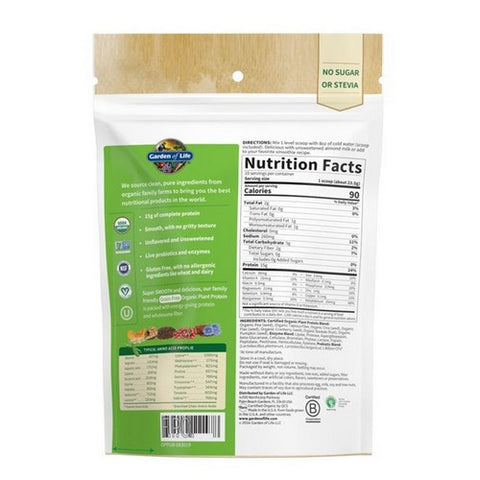 Garden of Life, Organic Plant Protein, Smooth Natural 226g
