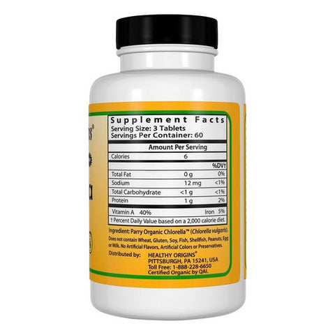 Healthy Origins, Organic Chlorella, 500 mg, 180 Tabs