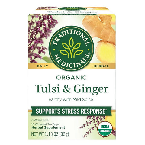 Traditional Medicinals, Organic Tea Tulsi With Ginger, 16 Bags