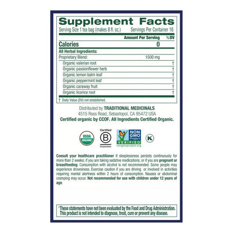 Traditional Medicinals, Organic Nighty Night Valerian, 16 Bags