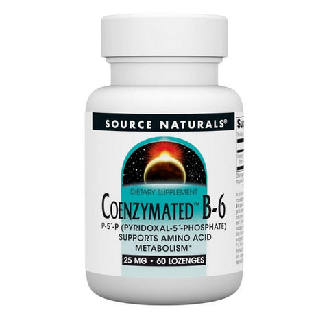 Source Naturals, Coenzymated B-6 Sublingual, 25 mg, 60 Tabs