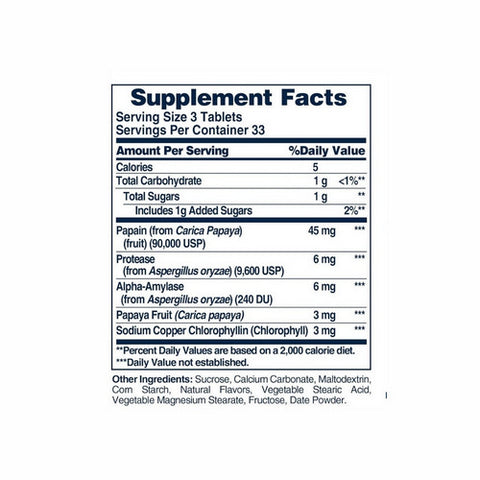 American Health, Papaya Enzyme With Chlorophyll, 100 Chewable Tablets